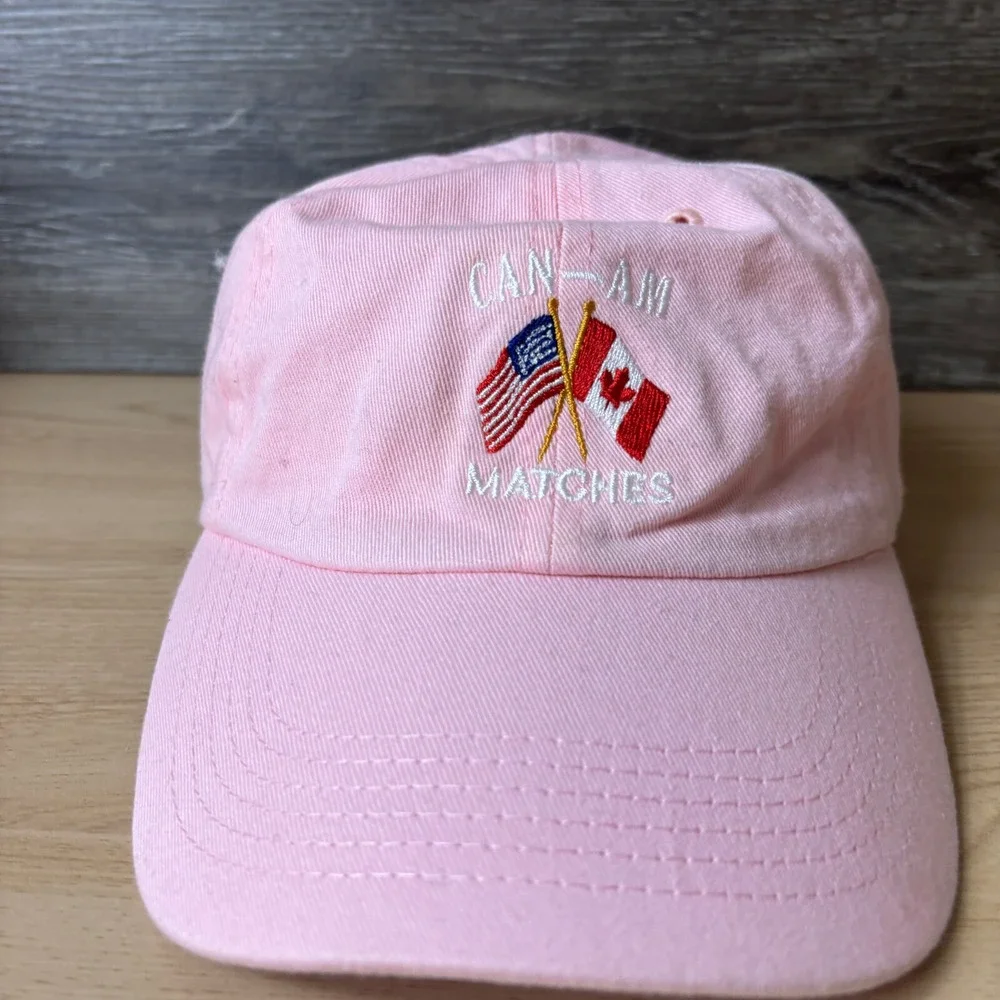 Can Am Matches Hat Cap Strap Back Womens Pink Outdoors Adjustable